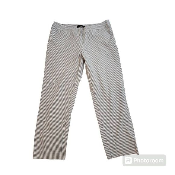 AMANDA & CHELSEA Pants CONTEMPORARY-FIT Gray White  Ankle 10 - Picture 1 of 7